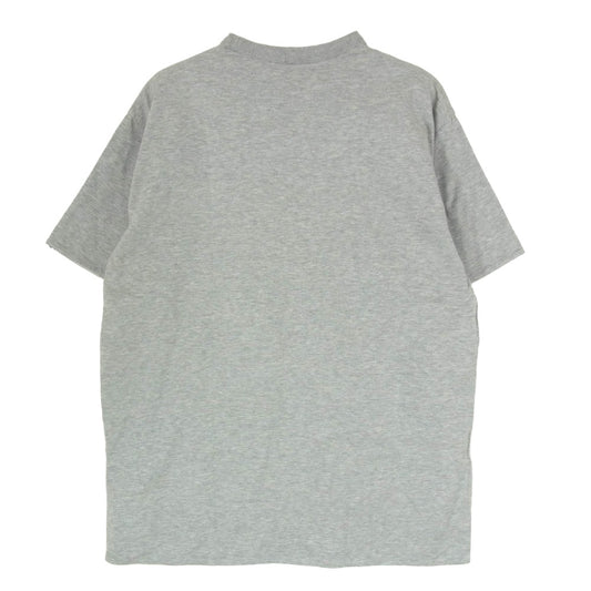 A BATHING APE アベイシングエイプ ワッペン ダブルフェイス 裏地ボーダー 半袖 Tシャツ カットソー グレー系 L【中古】