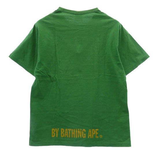A BATHING APE アベイシングエイプ Big Face ビッグフェイス 大猿 プリント 半袖 Tシャツ カットソー グリーン系 ゴールド系 XL【中古】
