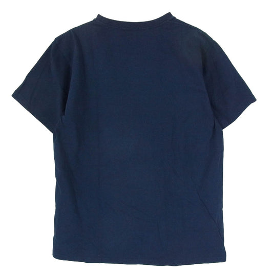 A BATHING APE アベイシングエイプ BUSY WORKS TEE サークルロゴプリント クルーネック 半袖 Tシャツ ネイビー系 L【中古】