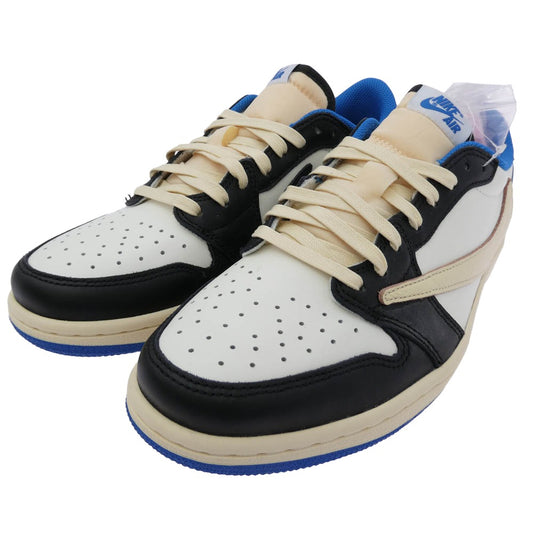 NIKE AIR JORDAN ナイキ ジョーダン DM7866-140 【フェイクバスターズ鑑定済】Travis Scott × fragment design Jordan 1 Low OG SP Military Blue トラヴィススコット × フラグメントデザイン エアジョーダン1 スニーカー ホワイト系 ブルー系 ブラック系 26cm【新古品】【未使用】【中古】