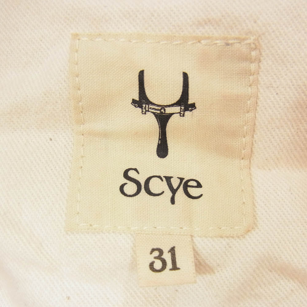 Scye サイ ウール ボタンフライ ストレート パンツ レッド系 31【中古】