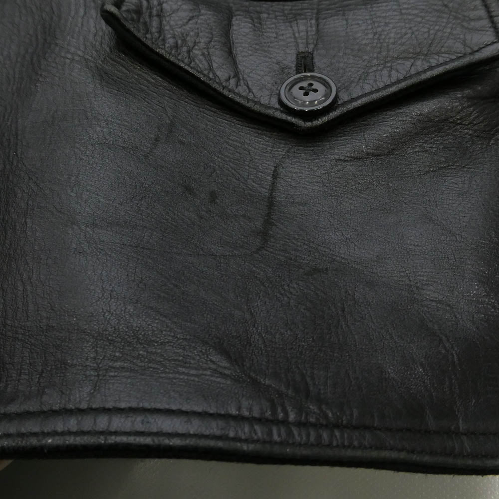 WACKO MARIA ワコマリア 12AW 12AW-LEA-17 襟ボア レザー カーコート ジャケット ブラック系 S【中古】