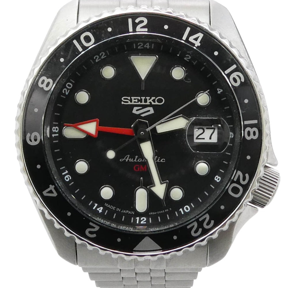 SEIKO セイコー 4R34-00A0 GMT 5スポーツ 自動巻き 腕時計 ウォッチ 