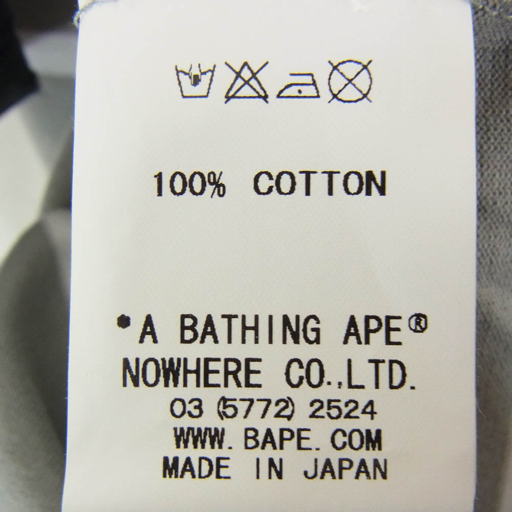 A BATHING APE アベイシングエイプ ボーダー 半袖 Tシャツ カットソー グレー系 L【中古】