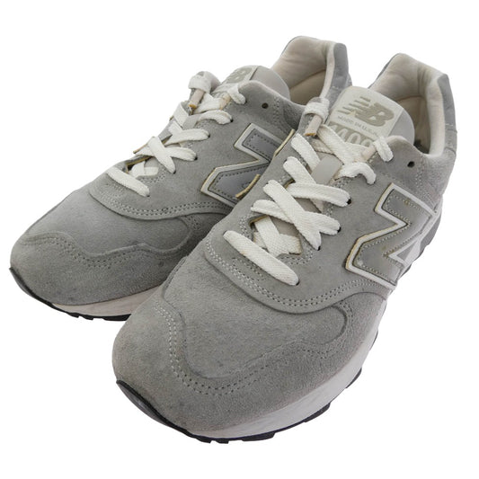 NEW BALANCE ニューバランス M1400JGY USA製 1400 Gray スエード ローカットスニーカー グレー系 25cm【中古】