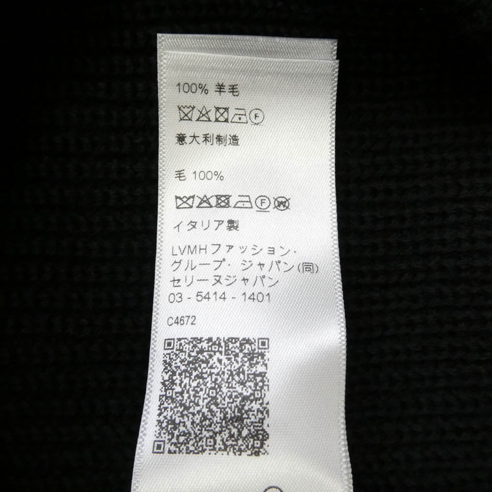 CELINE セリーヌ RY02Q0ZP2.38NO TRUCKER SWEATER IN RIBBED WOOL トラッカーセーター ハーフジップ ニット ブラック系 XL【極上美品】【中古】