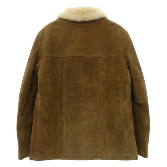 CELINE セリーヌ 24AW 2D500039F.14CI LOOSE COAT WITH SHEARLING INNER LINING IN SPLIT CALFSKIN シアリングコート スウェードジャケット ムートンブルゾン ブラウン系 46【美品】【中古】
