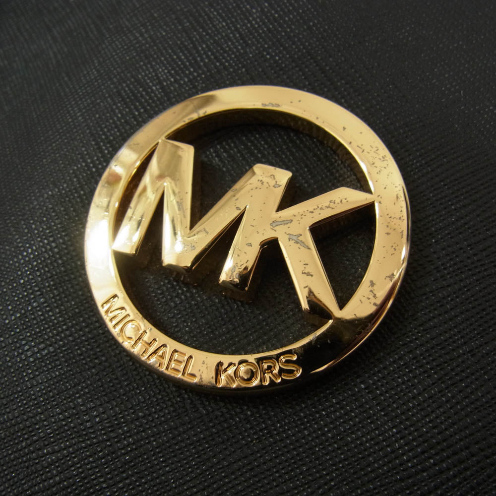 Michael Kors マイケルコース 35S3GTVT2T ロゴエンブレム レザー トートバッグ ブラック系【中古】