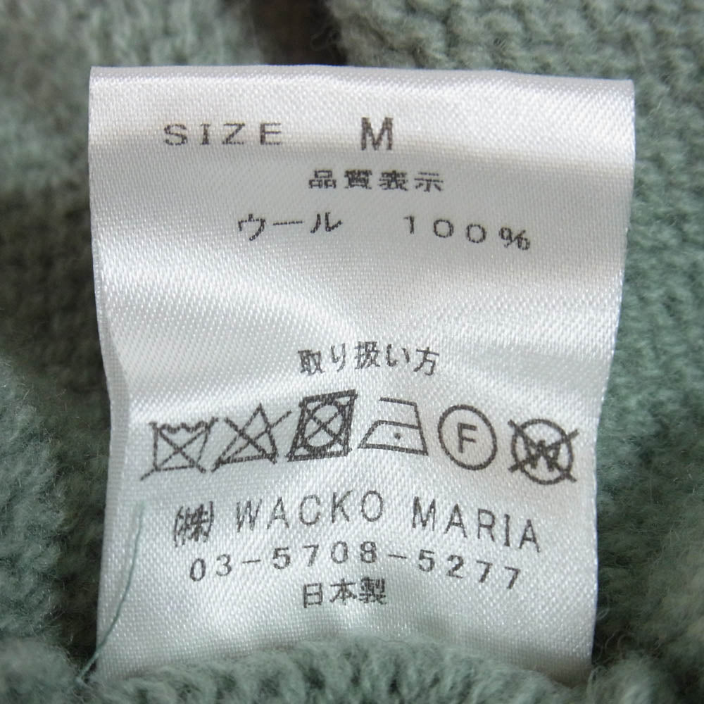 WACKO MARIA ワコマリア 22AW 22FW-WMK-KN04 Classic Knit Cardigan クラシック ウール ニット カーディガン グリーン系 MINT M【極上美品】【中古】