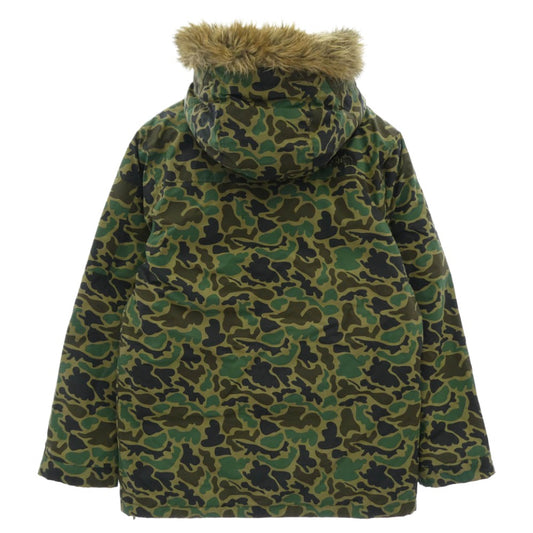 THE NORTH FACE ノースフェイス ND18992 SNOOP DOWN JACKET スヌープ ダウンジャケット カモ柄 ファー マルチカラー系 L【中古】