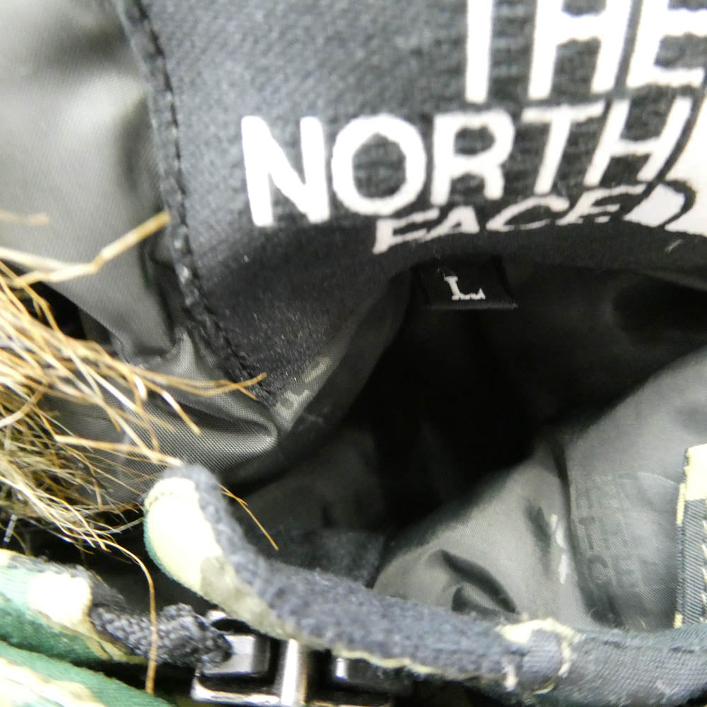 THE NORTH FACE ノースフェイス ND18992 SNOOP DOWN JACKET スヌープ ダウンジャケット カモ柄 ファー マルチカラー系 L【中古】