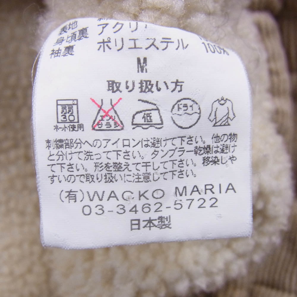 WACKO MARIA ワコマリア コーデュロイジャケット ランチジャケット 裏ボア バック刺繍 ライトブラウン系 M【中古】