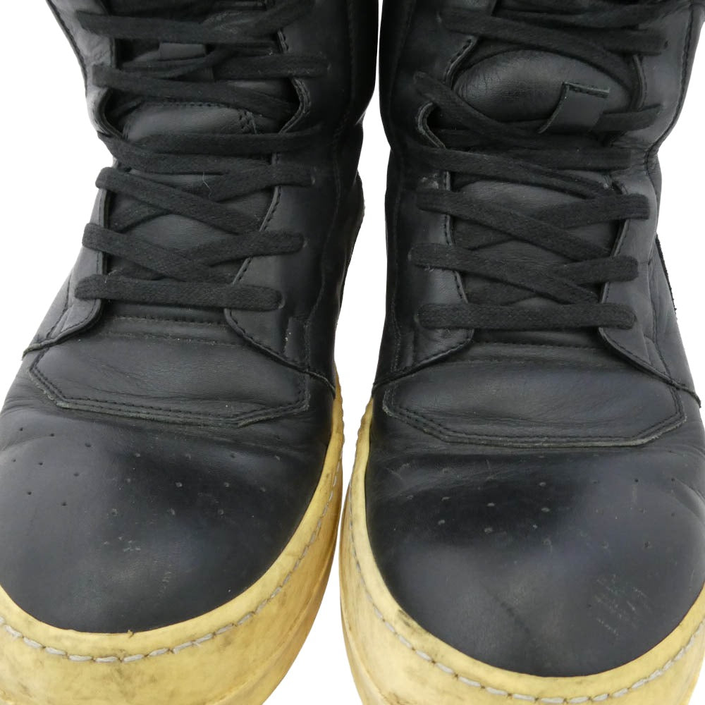 Rick Owens リックオウエンス GEOBASKET ジオバスケット レザーハイカットスニーカー ブラック系 41【中古】