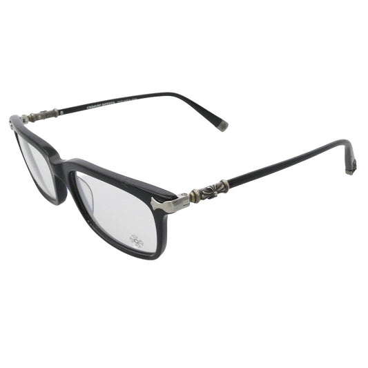 CHROME HEARTS クロムハーツ(原本無) 純正ケース付属 FUN HATCH CHクロス スクエアフレーム 眼鏡 メガネ アイウェア フレーム:ブラック系 52□18-148【中古】