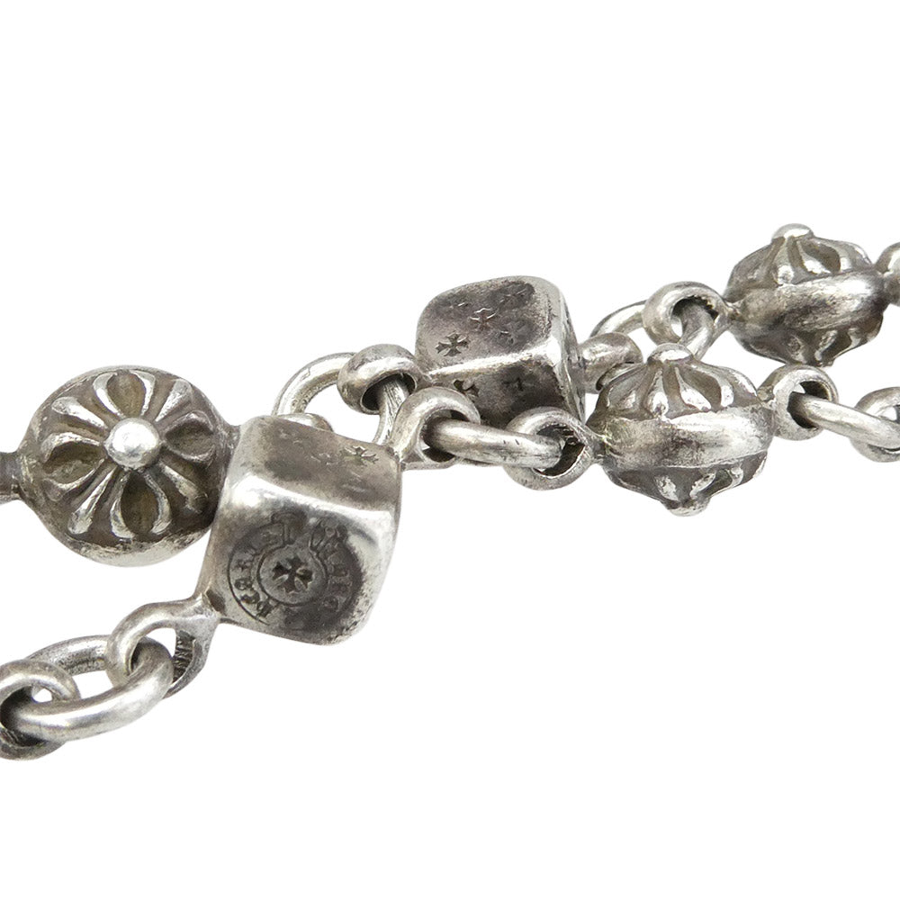 CHROME HEARTS クロムハーツ(原本無) DICE NO1 CRSBL 9LINK ダイス クロスボール ブレスレット シルバー系【中古】