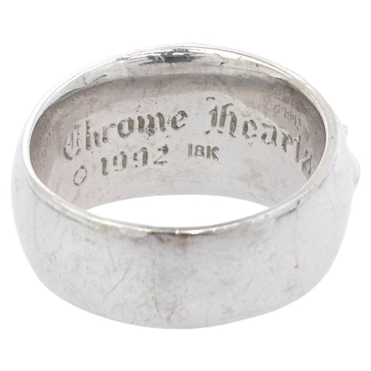 CHROME HEARTS クロムハーツ(原本無) 18KWG FLRL CRS ホワイトゴールド フローラルクロスリング パヴェダイヤ シルバー系 21.5号【中古】