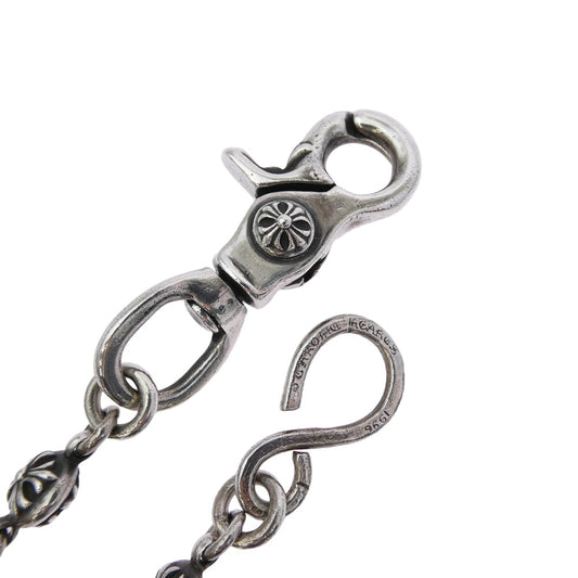 CHROME HEARTS クロムハーツ(原本無) 2BALL LONG-S 1クリップ ロング #2 クロスボール ウォレットチェーン シルバー系【中古】