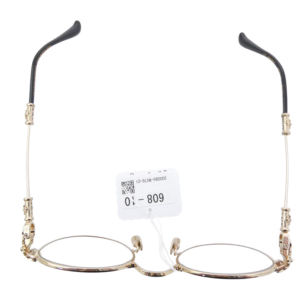 CHROME HEARTS クロムハーツ(原本無) BUBBA-A ウェリントン 49□22-145 クロステンプル サングラス メガネ 眼鏡 ゴールド系 49□22-145【中古】