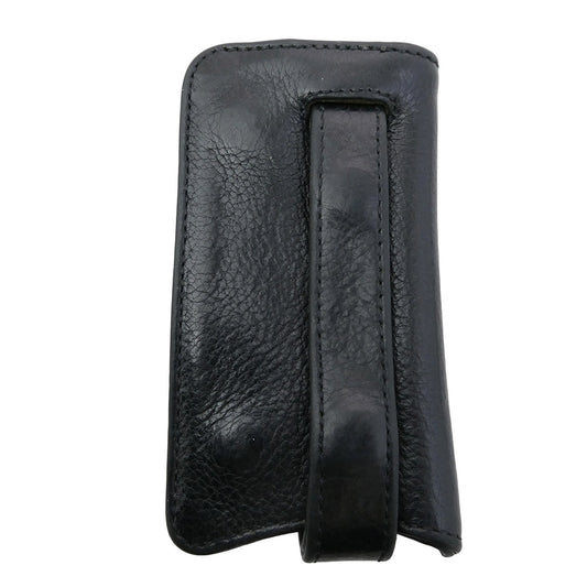 CHROME HEARTS クロムハーツ(原本無) KEY CASE クロスボールボタン レザー キーケース ブラック系【中古】