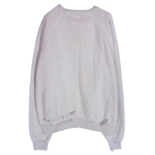 SAINT MICHAEL セントマイケル SM-A23-0000-C31 RAGLAN SWEAT SHIRT MICHAEL ヴィンテージ加工 ラグラン スウェット グレー系 XL【中古】