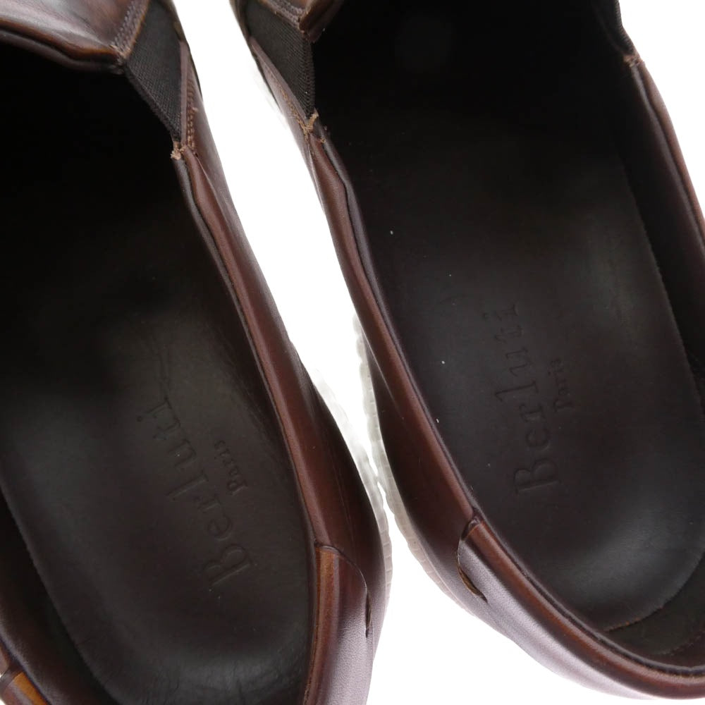 Berluti ベルルッティ プレイタイム カリグラフィ ヴェネチアレザー メンズ スリッポン スニーカー シューズ ブラウン系 7【中古】