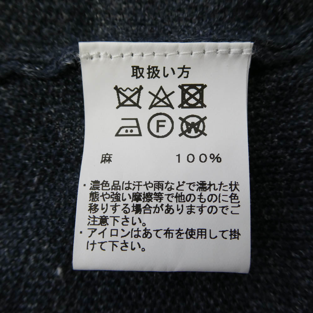 Brooks Brothers ブルックスブラザーズ リネン メランジ Vネック カーディガン ダークネイビー系 L【中古】