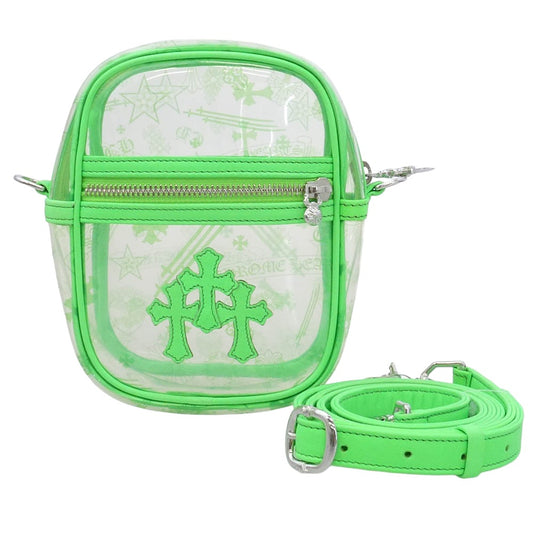 CHROME HEARTS クロムハーツ(原本無) TAKA MINI PVC タカミニ レザークロスパッチ ショルダー バッグ グリーン系 クリア系【中古】