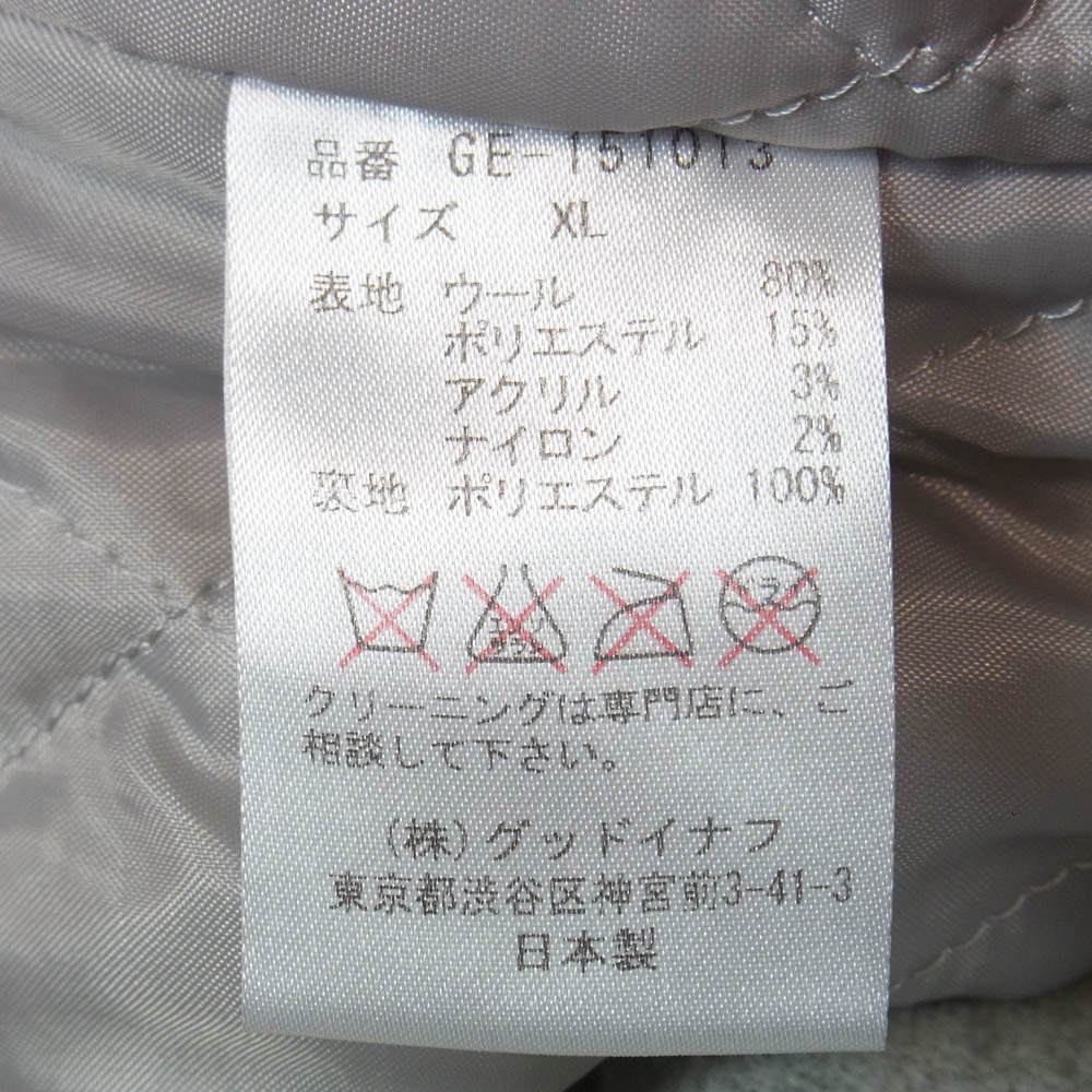 GOODENOUGH グッドイナフ GE-151013 3rd VARSITY JACKET サード ヴァーシティ ジャケット スタジャン グレー系 XL【中古】