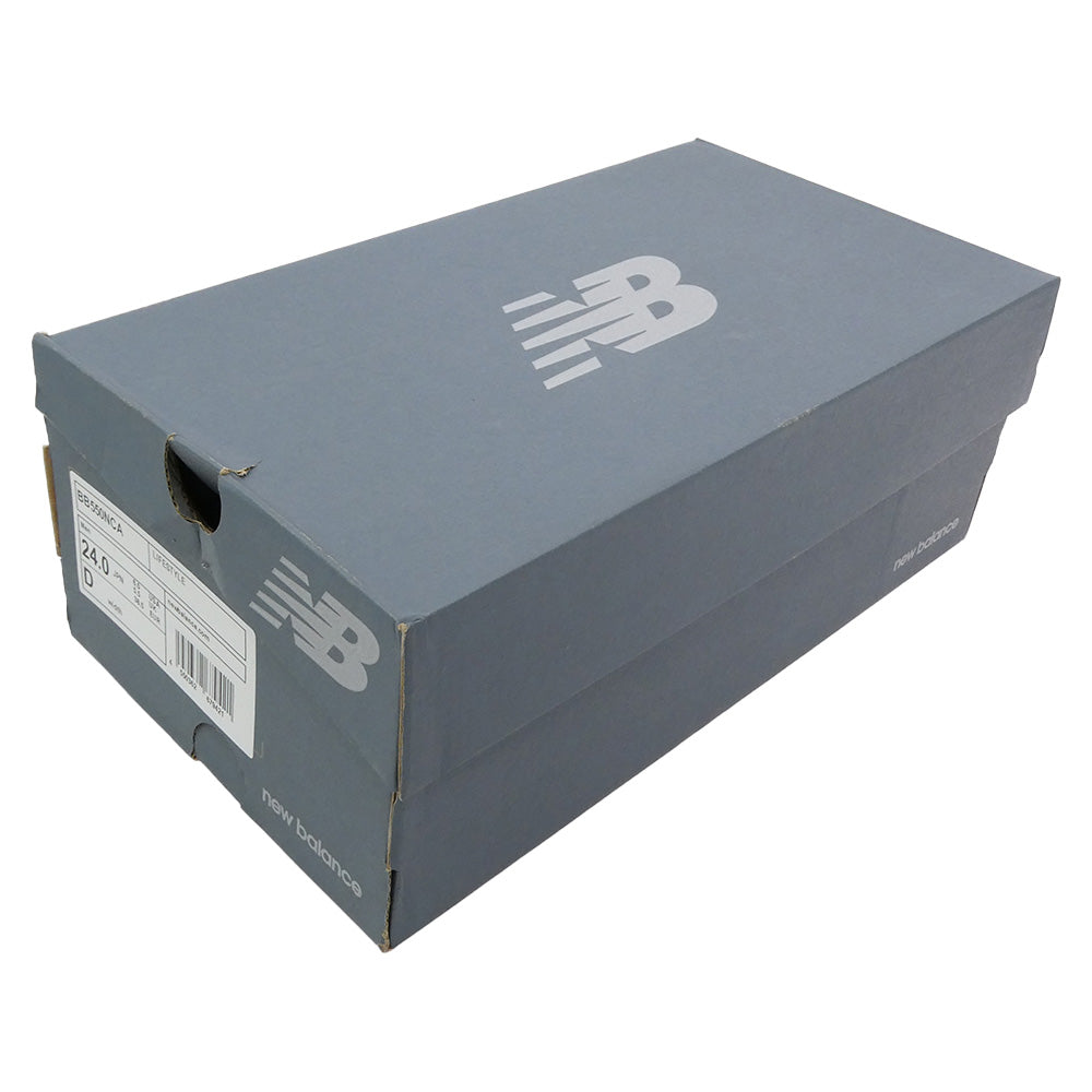 NEW BALANCE ニューバランス BB550NCA BB550 NCA レザー スエード ローカット スニーカー ホワイト系 ブラック系 24cm【新古品】【未使用】【中古】