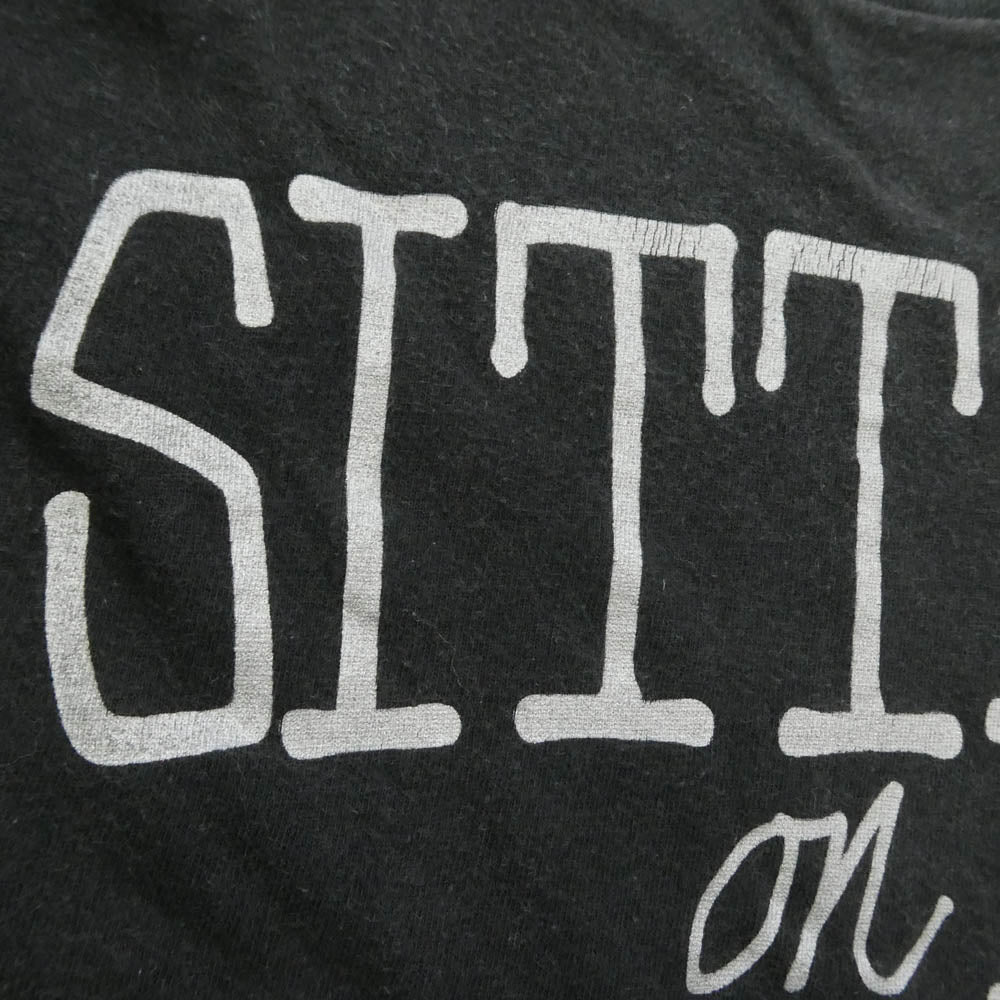 STUSSY ステューシー × Delicious Vinyl デリシャス・ヴァイナル 25周年記念 SITTIN' on CHROME 半袖 Tシャツ ブラック系 M【中古】