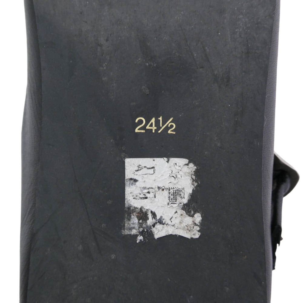 COMME des GARCONS コムデギャルソン 本ライン レザー フラット パンプス ブラック系 24.5cm【中古】