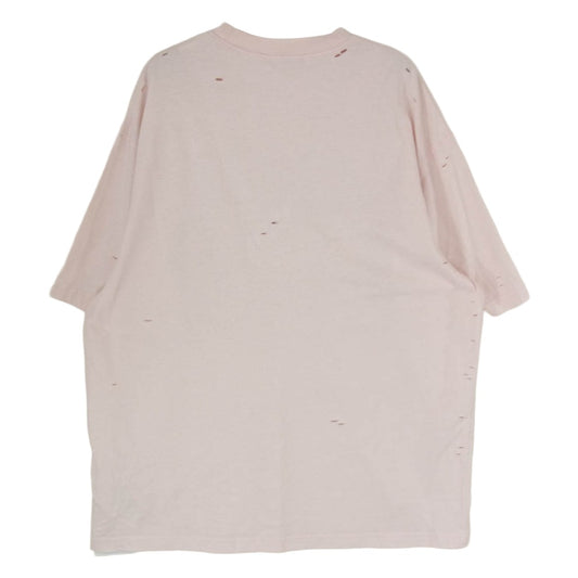 ACNE STUDIOS アクネストゥディオズ FN-UX-TSHI000079 ダメージ ロゴ 半袖 Tシャツ ピンク系 M【中古】
