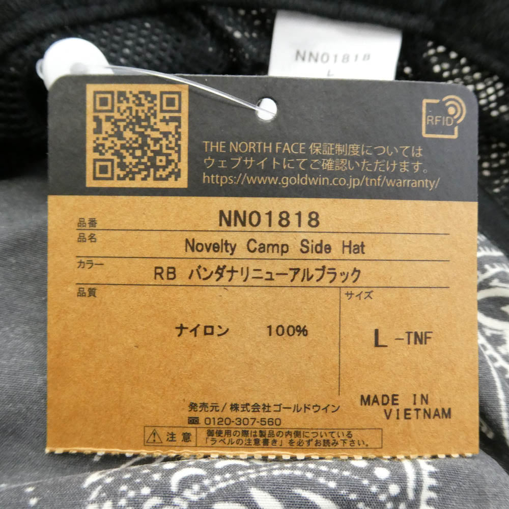 THE NORTH FACE ノースフェイス NN01818 Novelty Camp Side Hat バンダナ ノベル ティ キャンプサイド バケットハット ブラック系 L【極上美品】【中古】