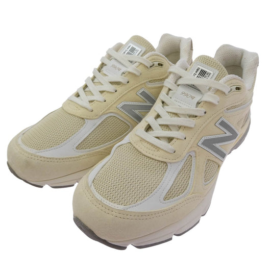 NEW BALANCE ニューバランス U990TE4 USA製 990V4 Beige スエードローカットスニーカー ホワイト系 オフホワイト系 28cm【中古】