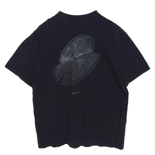 MONCLER モンクレール G20918C00017 MAGLIA T-SHIRT プリント 半袖 Tシャツ ブラック系 XL【中古】