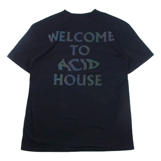 ザインターナショナル WELCOME TO ACID HOUSE Trippy Reflective Tee プリント 半袖 Tシャツ ブラック系 XL【中古】