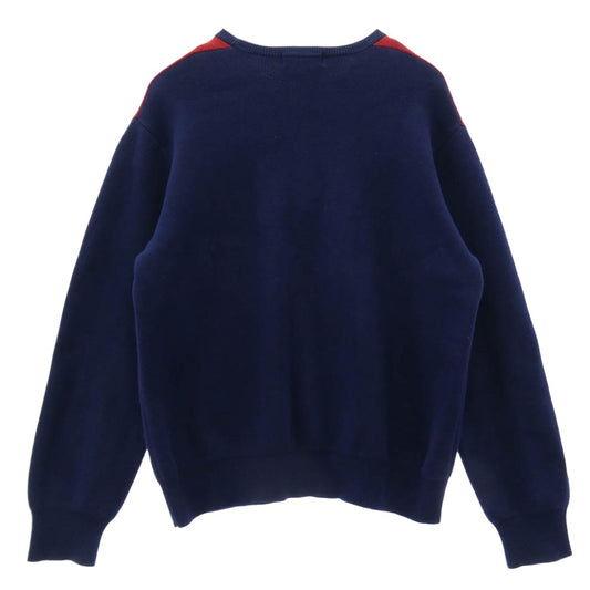 Supreme シュプリーム 18AW Logo Repeat Sweater ロゴリピート ニット セーター ブルー系 レッド系 M【中古】