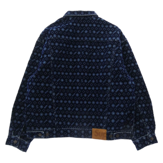 Supreme シュプリーム 24AW Flocked Denim Trucker Jacket Blue フロックド デニム トラッカー ジャケット ブルー インディゴブルー系 L【新古品】【未使用】【中古】