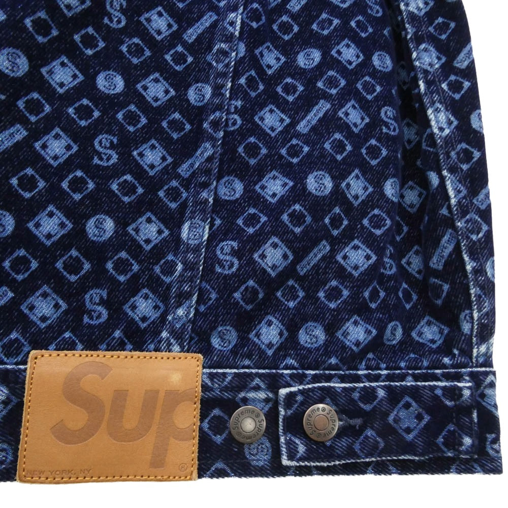 Supreme シュプリーム 24AW Flocked Denim Trucker Jacket Blue フロックド デニム トラッカー ジャケット ブルー インディゴブルー系 L【新古品】【未使用】【中古】