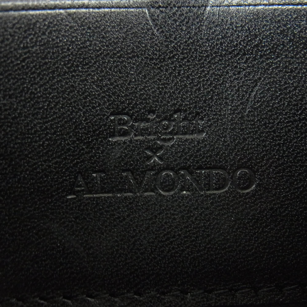 ブライト AL.MONDO アルモンド コードバン ラウンドジップ ウォレット カーキ系 オリーブ系【中古】