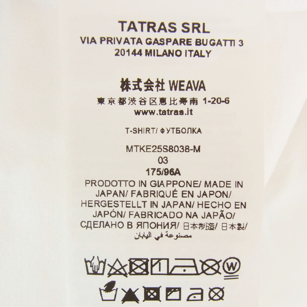 TATRAS タトラス MTKE25S8038-M WANDO ネックロゴプリント Tシャツ 半袖カットソー ホワイト系 3【中古】