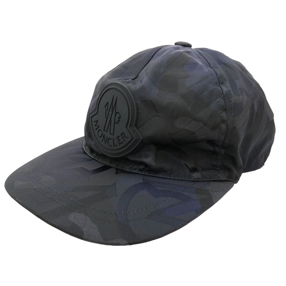 MONCLER モンクレール G10913B77200 53A6Y モンクレールジャパンタグ BERRETO BASEBALL 総柄 ラバーワッペン付 ベースボールキャップ 帽子 ブラック系【中古】 MONCLER モンクレール G10913B77200 53A6Y モンクレールジャパンタグ