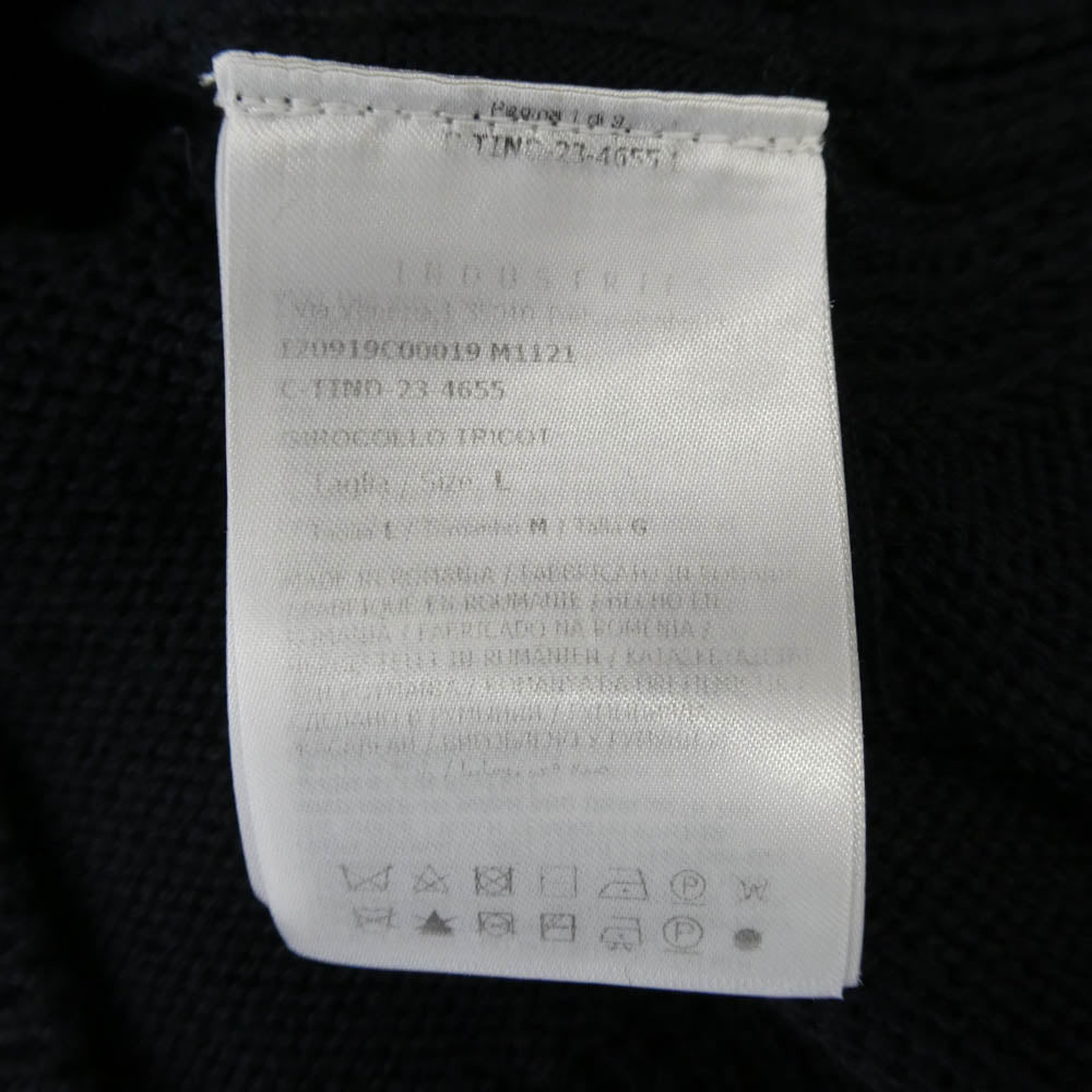 MONCLER モンクレール 23AW I20919C00019 M1121 モンクレールジャパンタグ フェルトワッペン ラグランスリーブ クルーネック ニットセーター ダークネイビー系 L【中古】