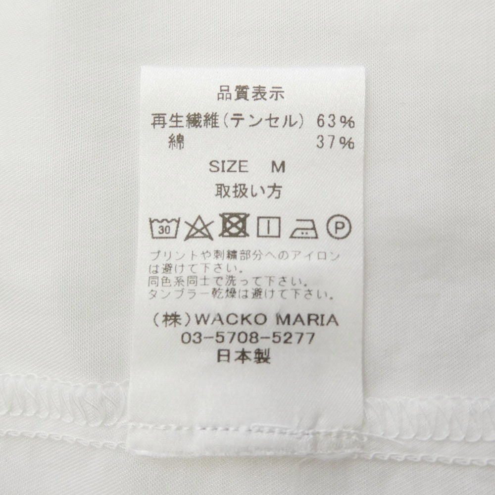 WACKO MARIA ワコマリア 20SS MAFIA SHIRT TYPE-2 50's マフィアシャツ ロゴ プリント オープンカラーシャツ ホワイト系 M【中古】