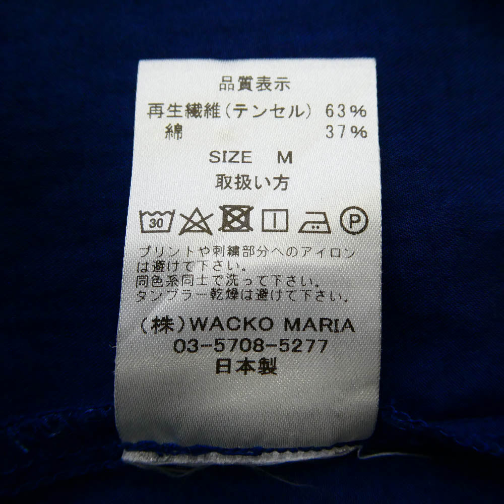 WACKO MARIA ワコマリア 20SS MAFIA SHIRT TYPE-2 50's マフィアシャツ ロゴ プリント オープンカラーシャツ ネイビー系 M【中古】