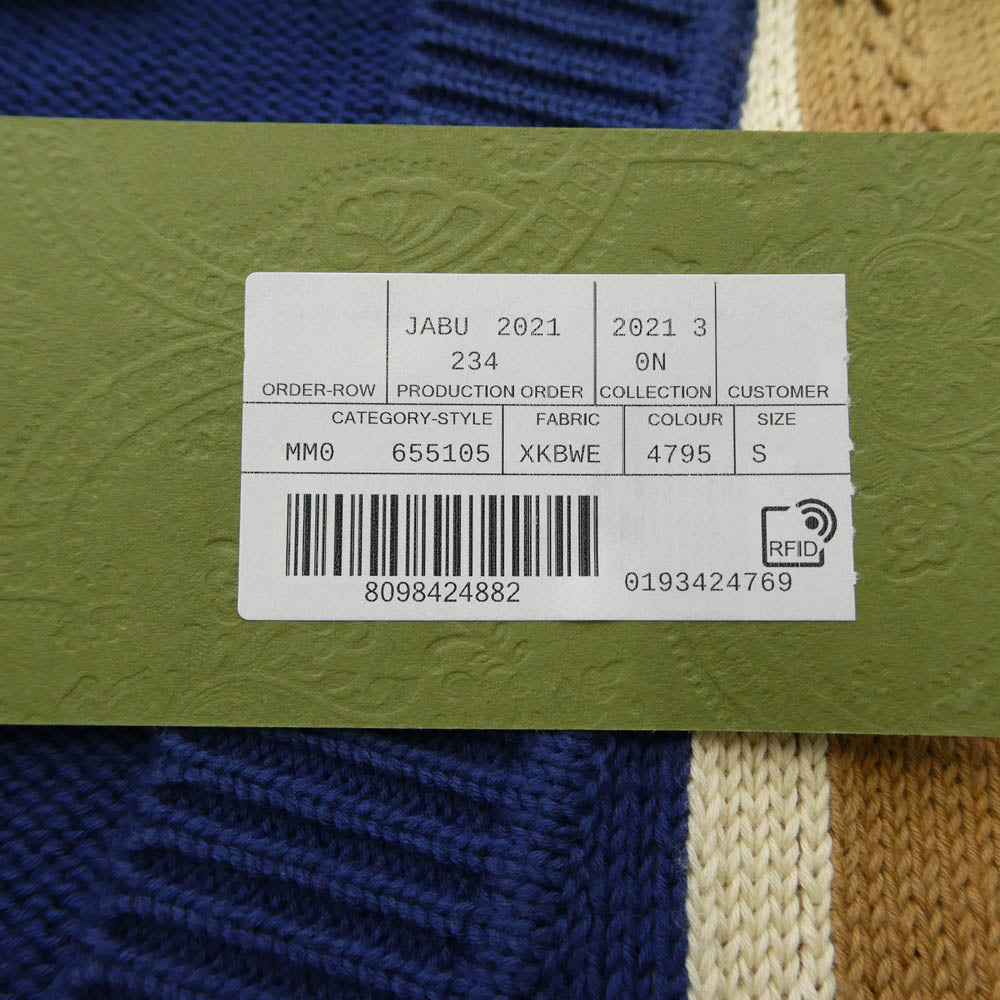 GUCCI グッチ 655105XKBWE GG パーフォレーテッド コットン カーディガン ニット セーター ネイビー系 S【新古品】【未使用】【中古】