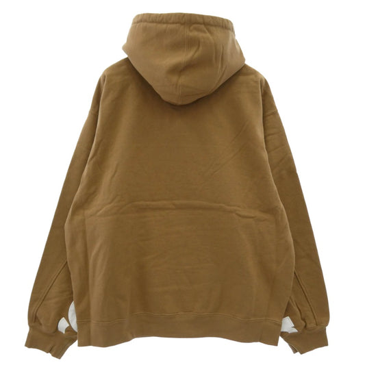Supreme シュプリーム 22SS Cropped Panels Hooded Sweatshirt クロップド パネル フーディー スウェットシャツ フーディー パーカー ブラウン ブラウン系 XXL【美品】【中古】