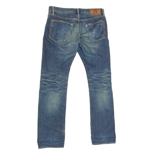 HYSTERIC GLAMOUR ヒステリックグラマー 0213AP13 RW CLASH加工 スタッズ デニム ストレートPT パンツ インディゴブルー系 32【中古】