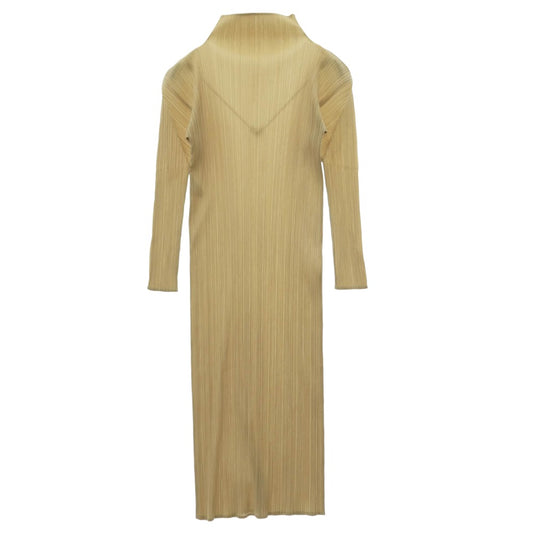 PLEATS PLEASE プリーツプリーズ イッセイミヤケ 00AW PP04-JH632 プリーツ ハイネック ロング ワンピース ベージュ系 2【中古】
