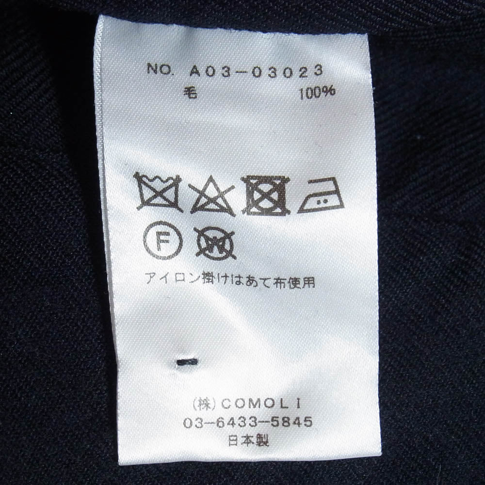 COMOLI コモリ 24AW A03-03023 ウールサージパンツ ブラック系 2【中古】